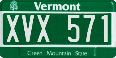 VT license plate XVX571