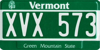 VT license plate XVX573