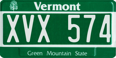 VT license plate XVX574