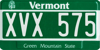 VT license plate XVX575