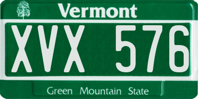 VT license plate XVX576