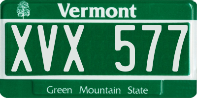 VT license plate XVX577