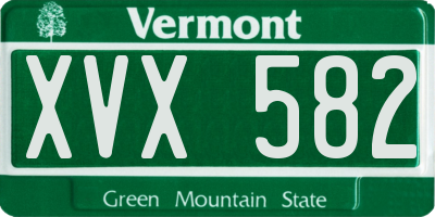 VT license plate XVX582