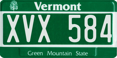 VT license plate XVX584