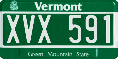 VT license plate XVX591