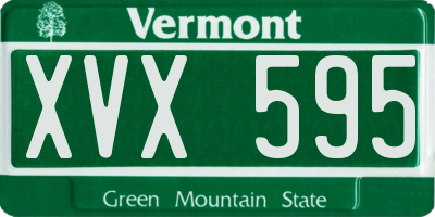 VT license plate XVX595