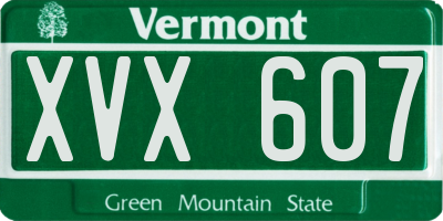 VT license plate XVX607
