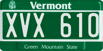 VT license plate XVX610