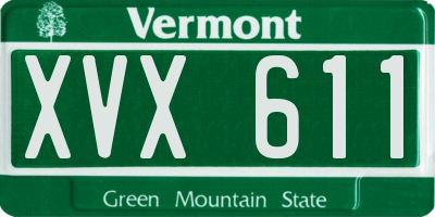 VT license plate XVX611