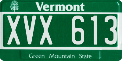 VT license plate XVX613