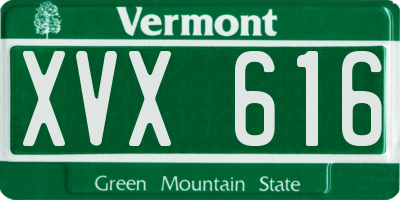 VT license plate XVX616