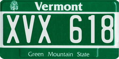 VT license plate XVX618
