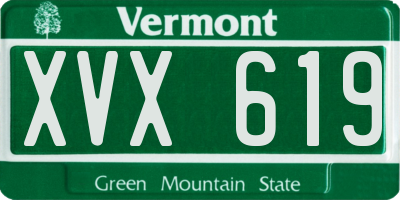 VT license plate XVX619
