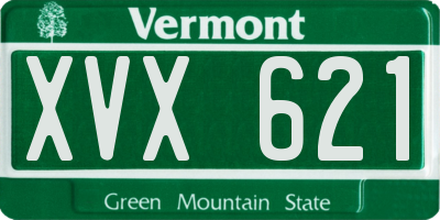 VT license plate XVX621