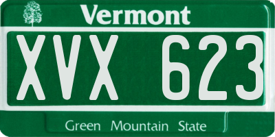VT license plate XVX623