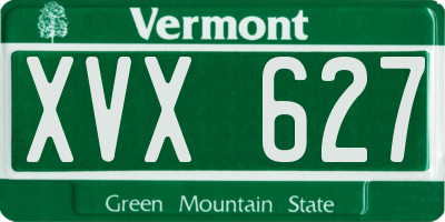 VT license plate XVX627