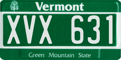 VT license plate XVX631