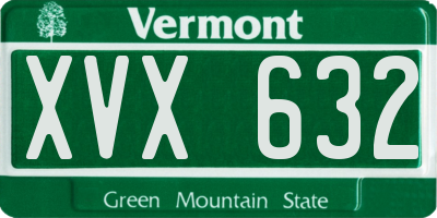 VT license plate XVX632