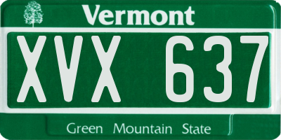 VT license plate XVX637