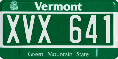 VT license plate XVX641