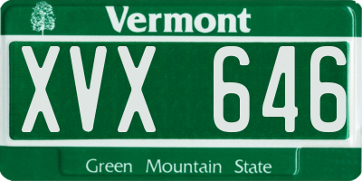 VT license plate XVX646