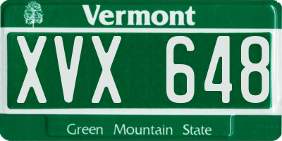 VT license plate XVX648