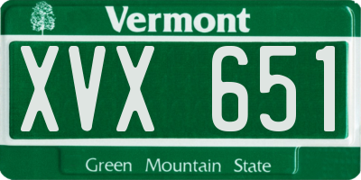VT license plate XVX651