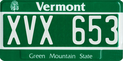 VT license plate XVX653