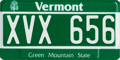 VT license plate XVX656