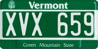 VT license plate XVX659