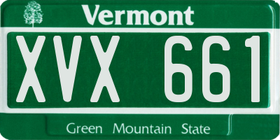 VT license plate XVX661