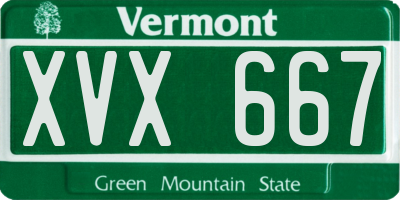 VT license plate XVX667