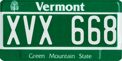 VT license plate XVX668