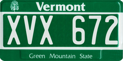 VT license plate XVX672