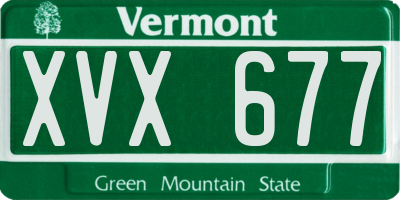 VT license plate XVX677