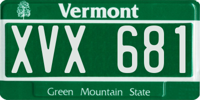 VT license plate XVX681