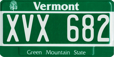 VT license plate XVX682