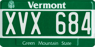 VT license plate XVX684
