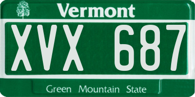VT license plate XVX687