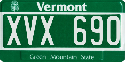 VT license plate XVX690