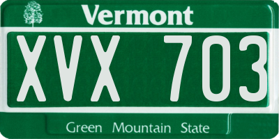 VT license plate XVX703
