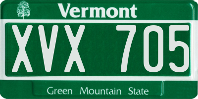 VT license plate XVX705