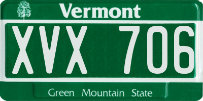 VT license plate XVX706