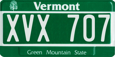 VT license plate XVX707
