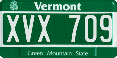VT license plate XVX709