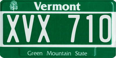 VT license plate XVX710