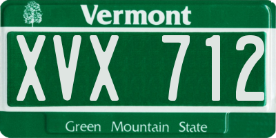 VT license plate XVX712