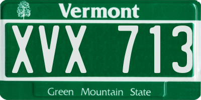 VT license plate XVX713