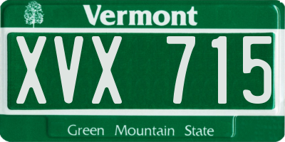 VT license plate XVX715