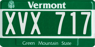 VT license plate XVX717